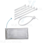 Abraçadeira de Nylon 3,0x200mm Branca (Kit 100)