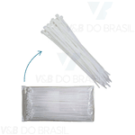 Abraçadeira de Nylon 3,0x200mm Branca (Kit 100)