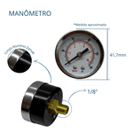 Regulador de Pressão de Ar Mini 1/4" Preto com Manômetro