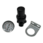 Regulador de Pressão de Ar Mini 1/4" Preto com Manômetro