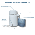 Destiladora de Água Bio Aqua 127v 60hz 4l D700