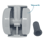 Rodízio P/ Mocho C/ Bucha Pvc (Cinza) Compatível Kavo/outros