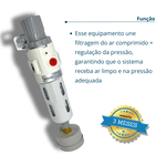 Filtro Regulador Ar C/ Dreno Semi-automático 1/4 C/ Proteção