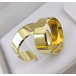 Alianças de Casamento Chanfradas 7mm Cristalina