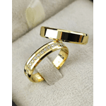 Alianças Chanfradas em Ouro 18k Zircônias 4mm Goiânia