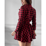 Kit Camisa e Chemisier Xadrez Vermelho