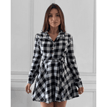 Kit Camisa e Chemisier Xadrez Preto e Branco