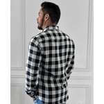 Camisa Xadrez Preto e Branco Masculina 