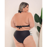 Biquíni Las Vegas Plus Size Tiras Preto e Prata