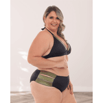 Biquíni Las Vegas Plus Size Tiras Preto e Dourado