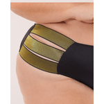 Biquíni Las Vegas Plus Size Tiras Preto e Dourado