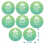 350 Adesivos Kit Slim Day Perso. - 5x5cm