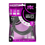 Cabo Hdmi 1.4 - 4k Ultrahd 15p 3m 