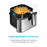 FRITADEIRA AIR FRYER CHROME FRY 8 LITROS 1.900W COM ACABAMENTO EM INOX