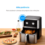 FRITADEIRA AIR FRYER CHROME FRY 8 LITROS 1.900W COM ACABAMENTO EM INOX