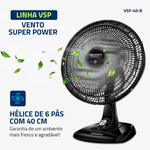 VENTILADOR MONDIAL 4022 40CM PRETO 127V 