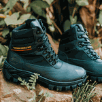 Bota Alabama em Couro Cachoeira & Trilha Ref. N2 Com C.A.- Preto Látego - Ouro