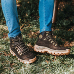 Bota Chicago Coturno Masculino em Couro Legítimo com C.A. VL010 - Marrom - Ouro