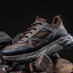 Tênis Urban Elite Masculino Em Couro Cano Curto Solado Eva Resistente - Marrom - Extra Leve
