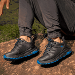 Tênis Urban Shadow Masculino Em Couro Original Solado EVA - Preto Azul - Extra Leve
