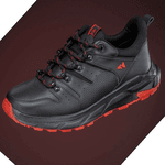 Tênis Urban Shadow Masculino Em Couro Original Solado EVA - Preto Vermelho - Extra Leve