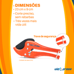 ALICATE CORTADOR TUBO CANO PVC PEX 42MM RECUO PROFISSIONAL
