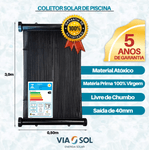 KIT 5 PLACA COLETOR SOLAR PARA PISCINA - 3m x 1m 