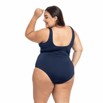 Maiô Natação e Hidroginástica Plus Size Azul Marinho
