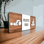 Placa De Sinalização | 3 em 1 - Pilates x Yoga