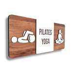 Placa De Sinalização | 3 em 1 - Pilates x Yoga