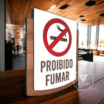 Placa De Sinalização | Proibido Fumar - MDF 15x13cm