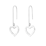 Brinco Coração Gancho Prata 925 