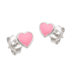 Brinco Coração Rosa Prata 925 
