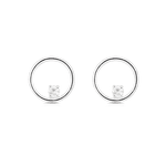 Brinco Redondo Com Zirconia Prata 925 