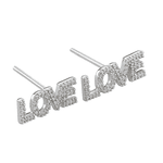 Brinco Love Cravejado Prata 925