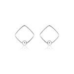 Brinco Quadrado Vazado Prata 925