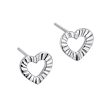 Brinco Coração Risc Vazado Prata 925 