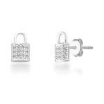 Brinco Cadeado Cravejado Prata 925