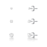 Trio Cristal Prata 925