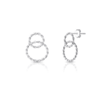 Brinco Duplo Redondo Trabalhado Prata 925