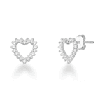Brinco Coração Cravejado Prata 925