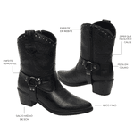 Bota Villa Griffe Western Dallas Cano Curto - Preto