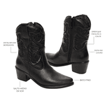 Bota Villa Griffe Western Texas Cano Curto - Preto