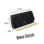 BOLSA FEMININA ESTILO CLUTCH MODA FESTA PRETA- VINLENE