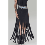 Vestido Franjas Preto Miss Country 