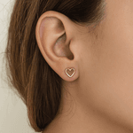 Brinco em Ouro 18k amarelo de coração 