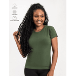 Baby Look Feminina Verde Musgo 