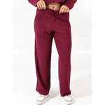Calça Moletinho Pantalona Bordô
