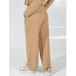  Calça Moletinho Pantalona Caramelo
