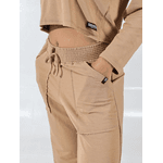  Calça Moletinho Pantalona Caramelo